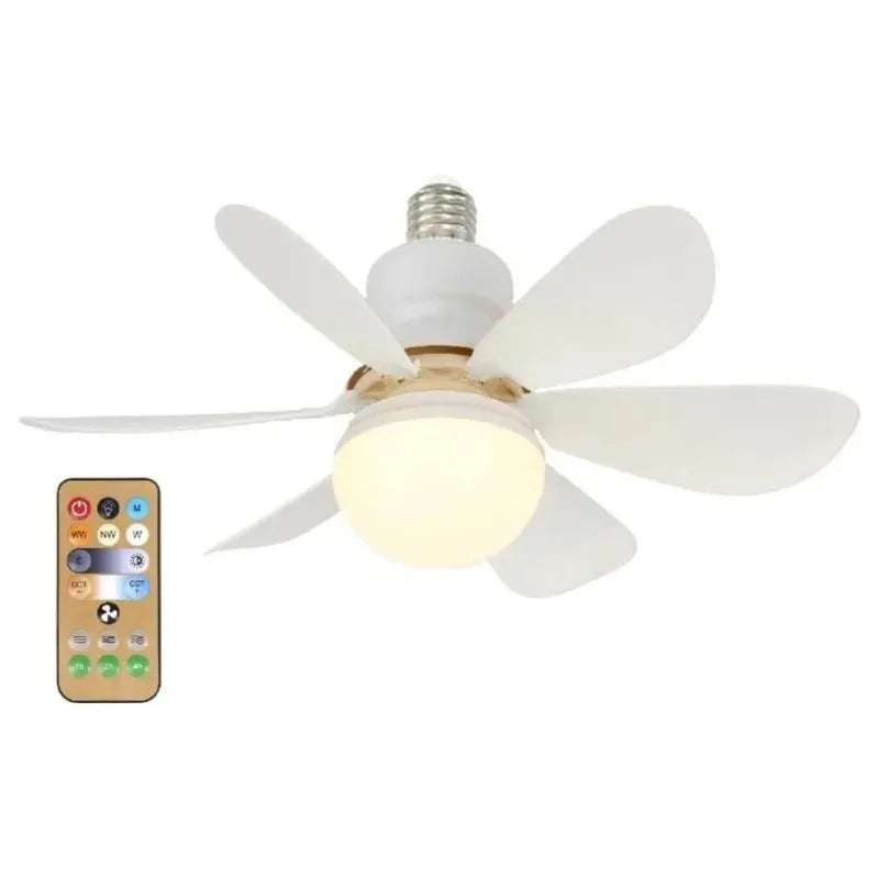 BreezeLight™ — El ventilador de techo que se instala como una bombilla y se controla con mando a distancia.